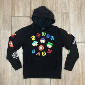 South Park Hoodie Men’s Small Black Cartoon Graphic Pullover Comedy Central